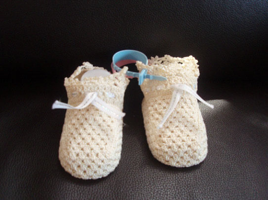 編み物作品紹介 かぎ針で編むソックス 赤ちゃん用靴下 ハンドメイド専科